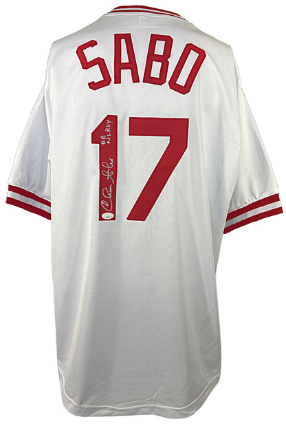 Chris Sabo autographed signed inscribed baseball jersey JSA COA
