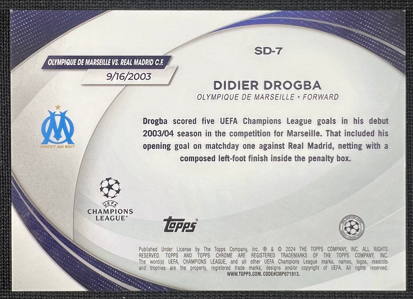 Didier Drogba 2024 Topps Chrome Starball Debut Gold Refractor /50 #SD-7