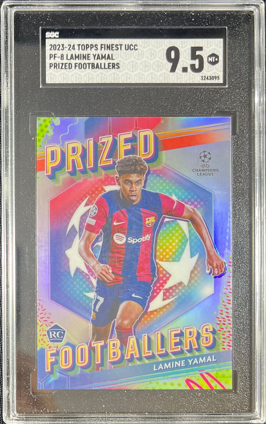 Lamine Yamal 2023-24 Topps Finest Prized Footballers RC PF-8 SGC 9.5