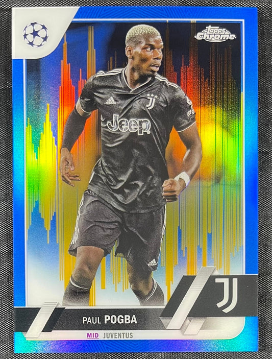 Paul Pogba 2022-23 Topps Chrome Blue/Gold Seismic #108 /75 Refractor