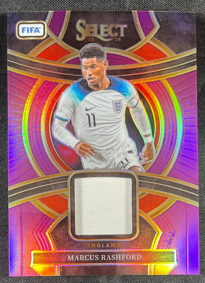 Marcus Rashford 2023-24 Panini Select Game Worn Patch Purrple Prizm /49 SSF-MR