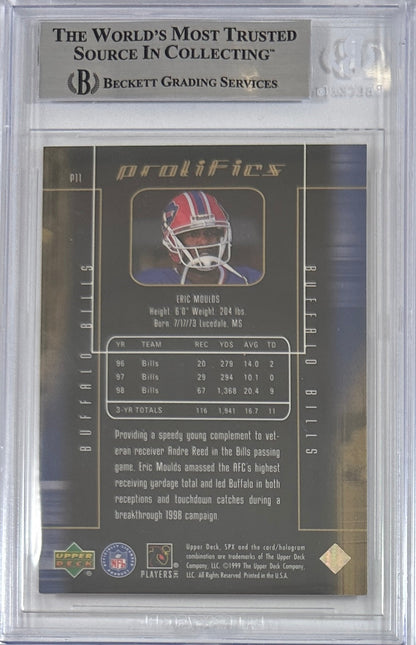 Eric Moulds autographed signed Upper Deck 1999 #P11 Buffalo Bills BAS Encap