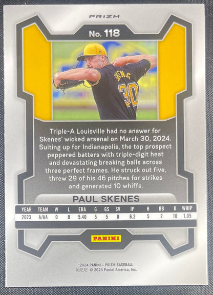 Paul Skenes RC 2024 Panini Prizm Silver #118