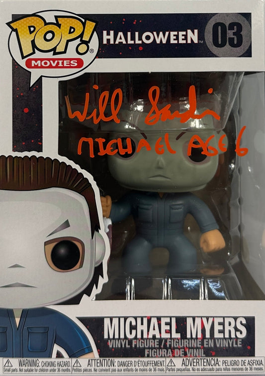 Will Sandin autographed inscribed Funko Pop #03 Halloween JSA COA Michael Myers