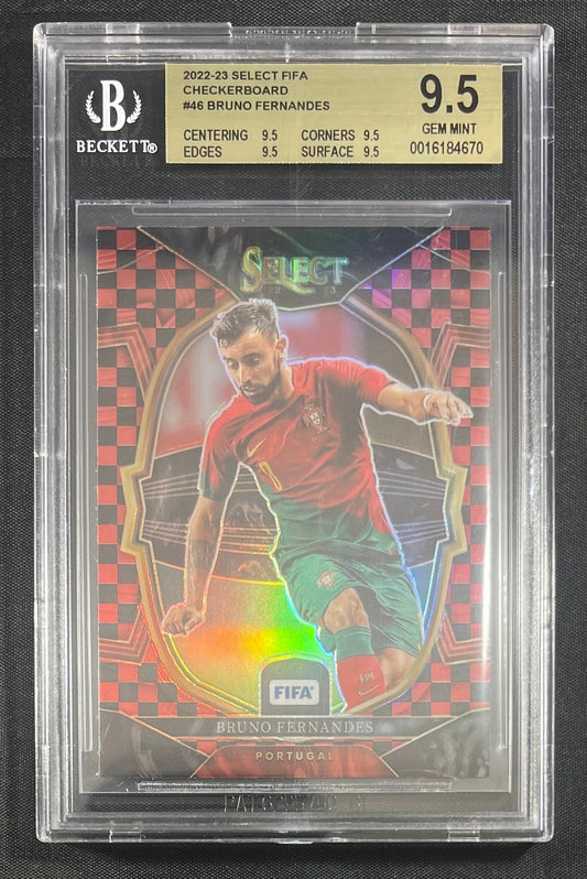 Bruno Fernandez 2022-23 Panini Select Checkerboard #46 BAS 9.5