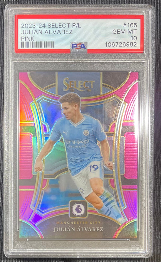 Julian Alvarez 2023-24 Panini Select Pink /99 PSA 10 #165