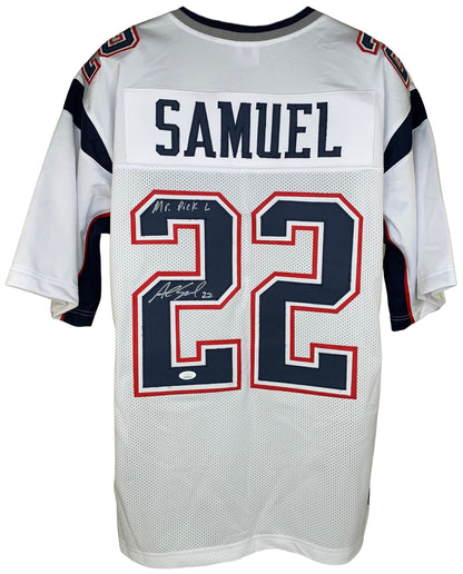 ASANTE SAMUEL SR. SIGNED INSCRIBED CUSTOM WHITE PRO STYLE AUTOGRAPHED JERSEY JSA COA