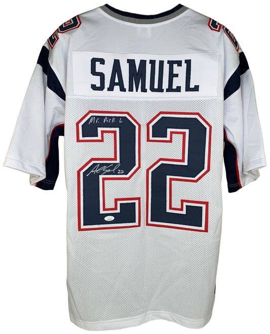 ASANTE SAMUEL SR. SIGNED INSCRIBED CUSTOM WHITE PRO STYLE AUTOGRAPHED JERSEY JSA COA