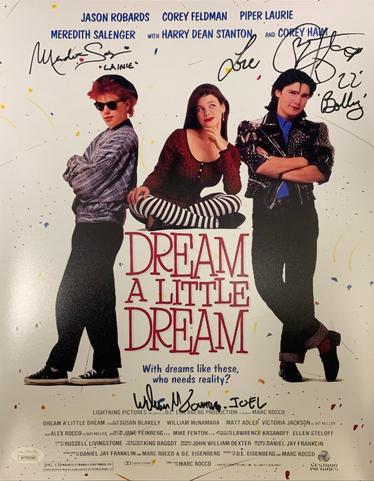 Dream a Little Dream cast auto insc 11x14 photo JSA Feldman Salenger McNamara
