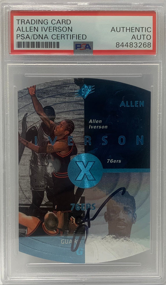 Allen Iverson auto signed 1998 Upper Deck SPX #30 Philadelphia 76ers PSA Encap