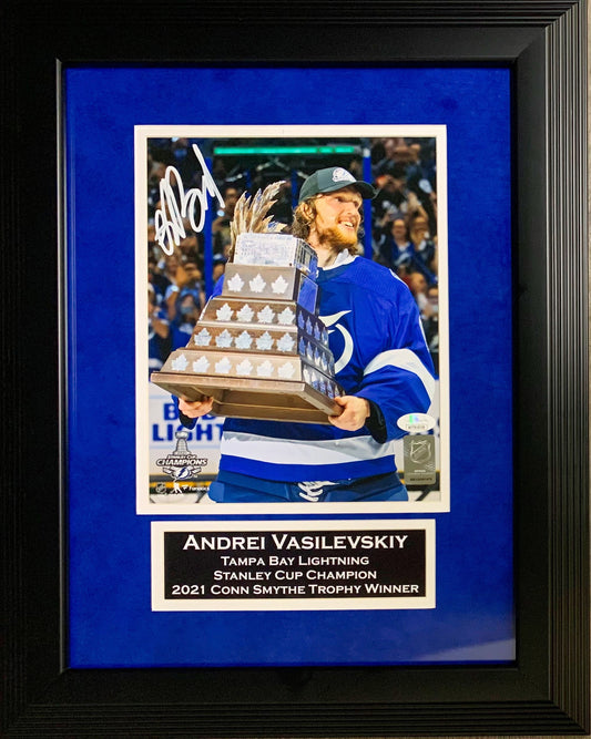Andrei Vasilevskiy autographed framed 8x10 photo NHL Tampa Bay Lightning JSA COA
