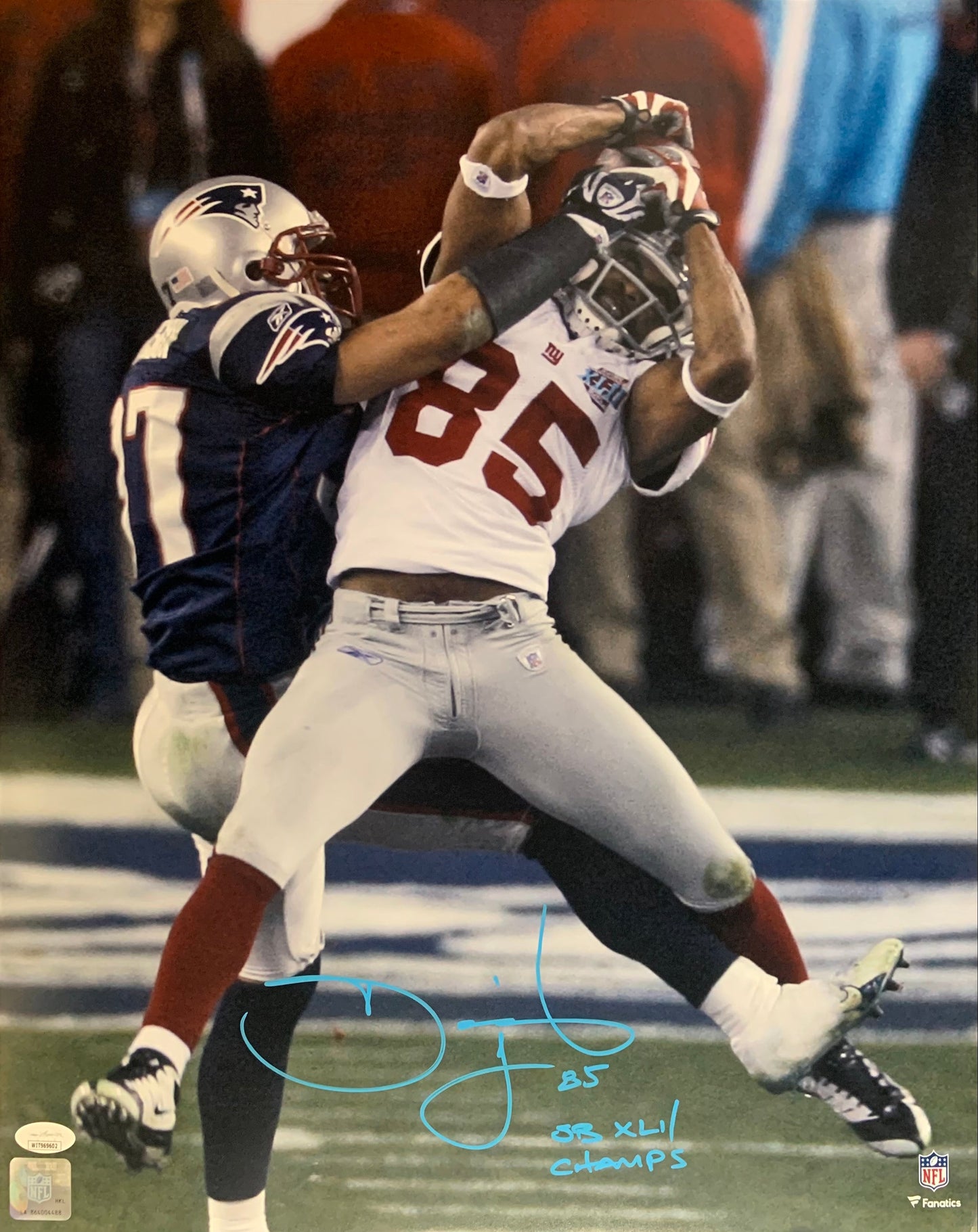 David Tyree autographed signed inscribed 16x20 photo NFL New York Giants JSA COA