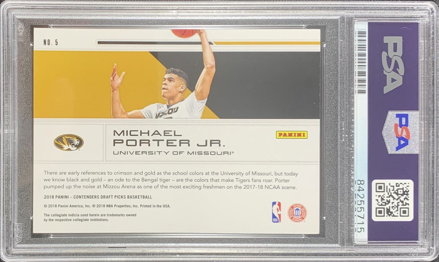 Michael Porter Jr. signed RC Panini Contenders Mizzou Tigers PSA Encapsulated