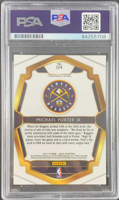 Michael Porter Jr. signed RC Panini Select #134 Denver Nuggets PSA Encapsulated