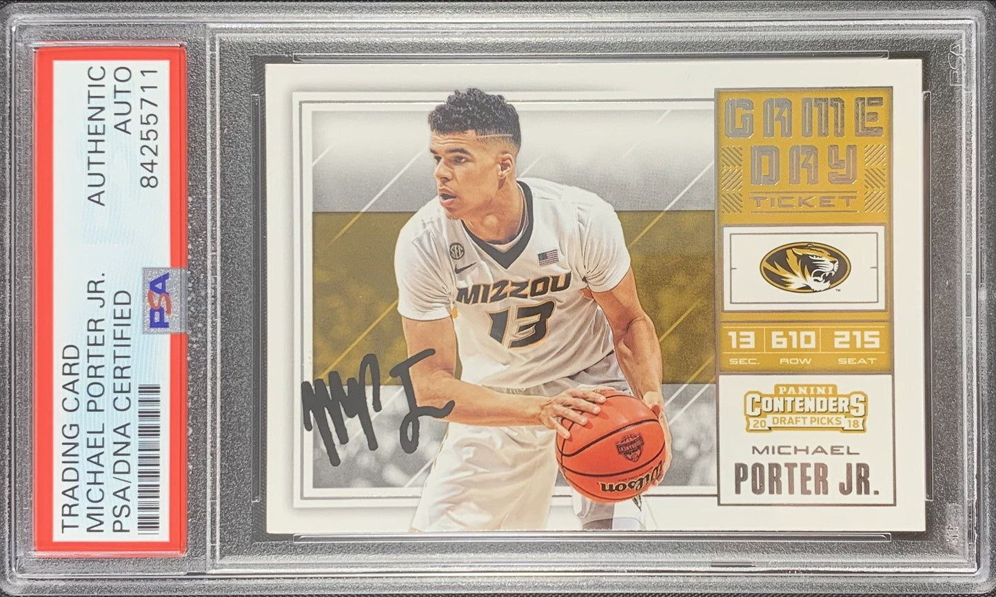 Michael Porter Jr. signed RC Panini Contenders Mizzou Tigers PSA Encapsulated