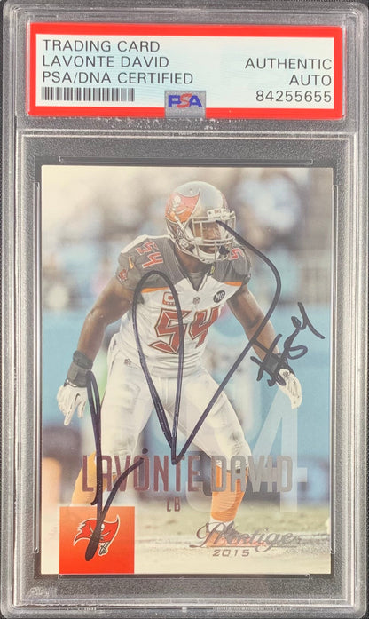 Lavonte David autograph signed Panini card Tampa Bay Buccaneers PSA Encapsulated