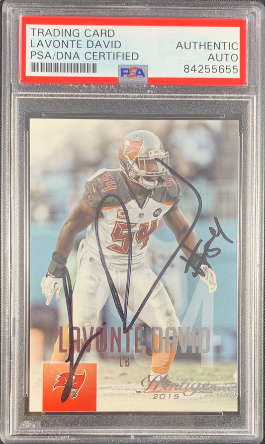 Lavonte David autograph signed Panini card Tampa Bay Buccaneers PSA Encapsulated