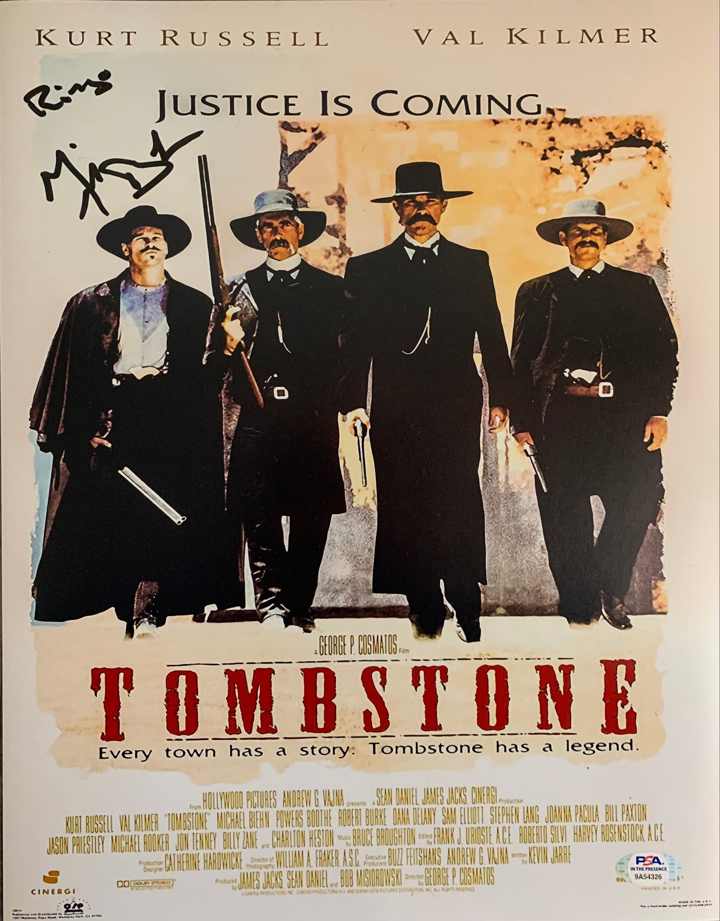 Michael Biehn autographed signed inscribed 11x14 photo Tombstone PSA COA Ringo