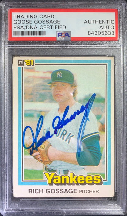 Goose Gossage auto card 1981 Donruss #347 MLB New York Yankees PSA Encapsulated