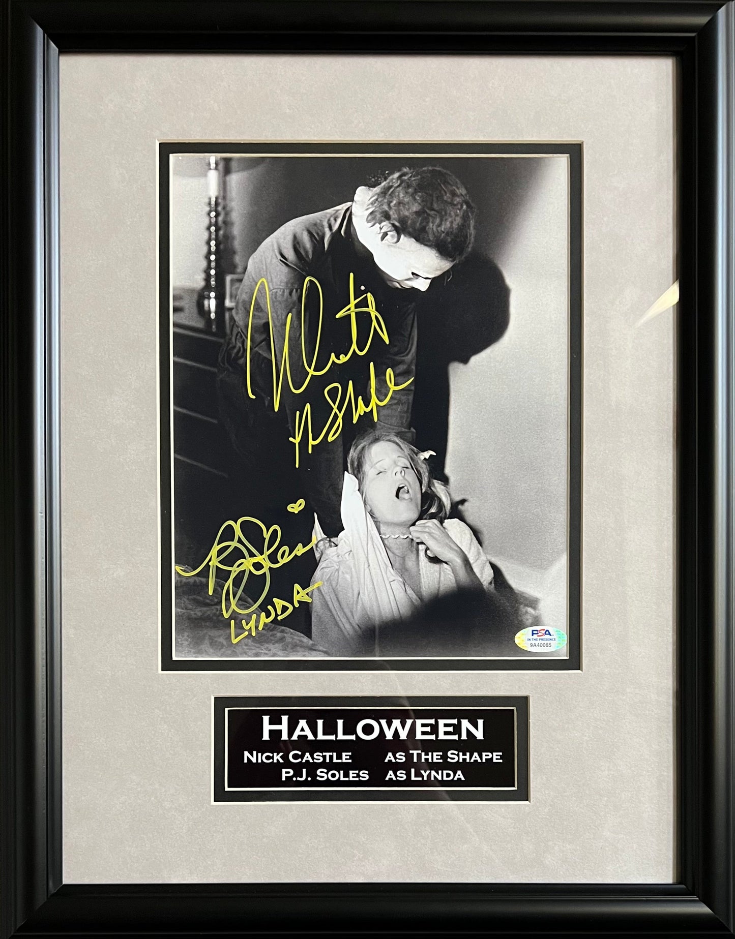 Nick Castle PJ Soles autographed signed inscribed framed 8x10 photo Halloween PSA COA