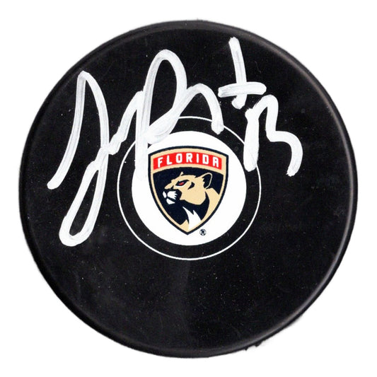 Sam Reinhart autographed signed puck NHL Florida Panthers JSA COA