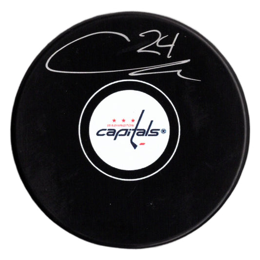Connor McMichael autographed signed puck NHL Washington Capitals JSA COA