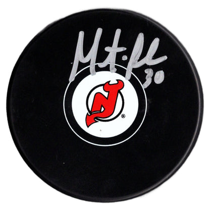 Martin Brodeur autographed signed puck NHL New Jersey Devils JSA COA