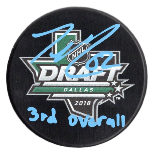 Jesperi Kotkaniemi inscribed signed Draft puck NHL Carolina Hurricanes JSA COA