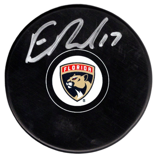 Evan Rodrigues autographed signed puck NHL Florida Panthers JSA COA