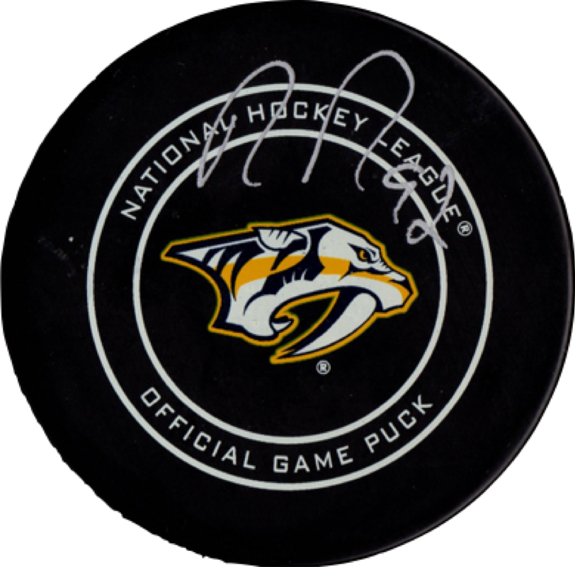 Ryan Johansen autographed signed authentic puck NHL Nashville Predators PSA COA