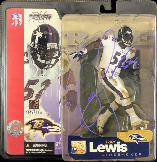 Ray Lewis autographed figure NFL Baltimore Ravens PSA w/ COA