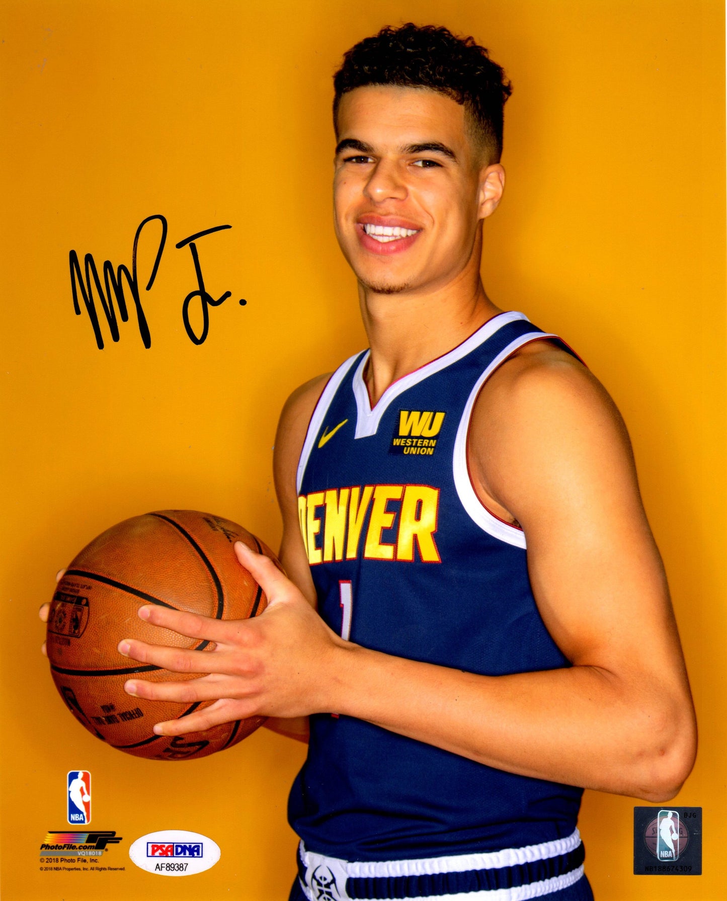Michael Porter Jr. autographed signed 8x10 photo NBA Denver Nuggets PSA COA