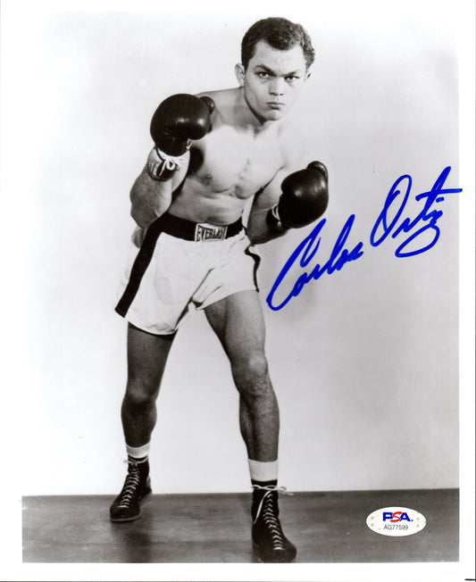 Carlos Ortiz autographed signed 8x10 photo Boxing PSA COA WBC Champion