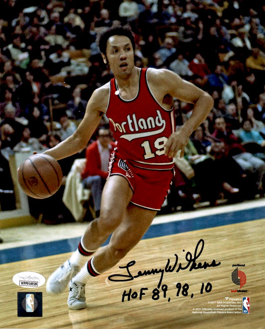 Lenny Wilkens autographed inscribed 8x10 photo NBA Port Land Trail Blazers JSA
