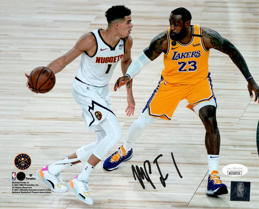 Michael Porter Jr. signed 8x10 photo autographed Denver Nuggets JSA ITP vs Lebron James