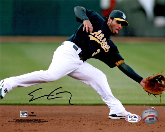 Eric Chavez autographed signed 8x10 photo MLB Oakland Athletics PSA COA