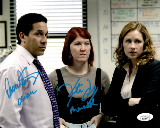 Kate Flannery Oscar Nunez signed inscribed 8x10 photo The Office JSA Witness