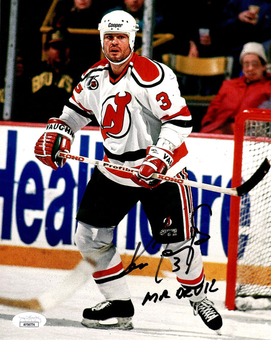 Ken Daneyko signed inscribed 8x10 photo NHL New Jersey Devils JSA COA Mr.Devil