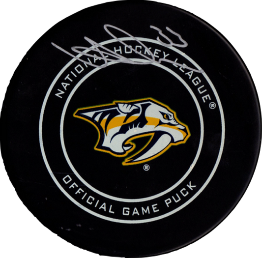 Viktor Arvidsson autographed signed authentic puck NHL Nashville Predators PSA