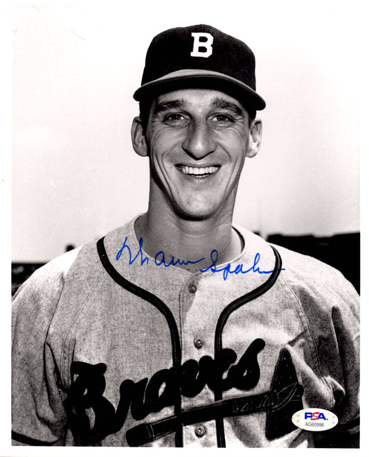 Warren Spahn autographed signed 8x10 photo MLB Boston / Milwaukee Braves PSA COA