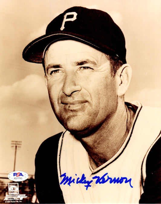 Mickey Vernon autographed signed 8x10 photo MLB Pittsburgh Pirates PSA COA