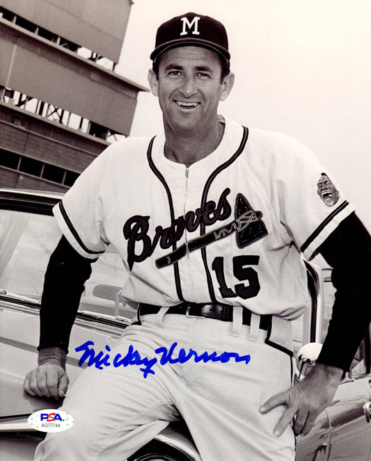 Mickey Vernon autographed signed 8x10 photo MLB Milwaukee Braves PSA COA