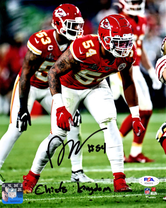 Damien Wilson autographed signed inscribed 8x10 photo Kansas City Chiefs PSA COA
