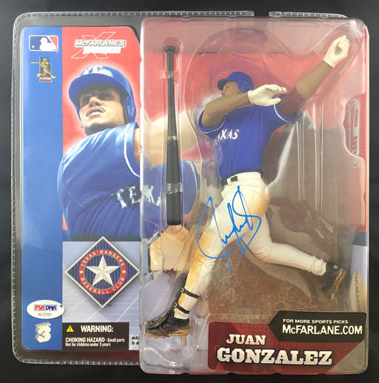 Juan Gonzalez autographed Mcfarlane Figure MLB Texas Rangers PSA w/COA